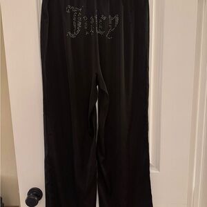Juicy Couture Black Satin Studded Lounge Pants